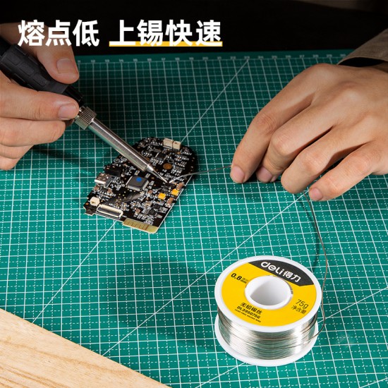 Deli Tool 0.8/1.0mm soldering iron soldering wire, household low melting point lead-free rosin core tin wire/soldering wire