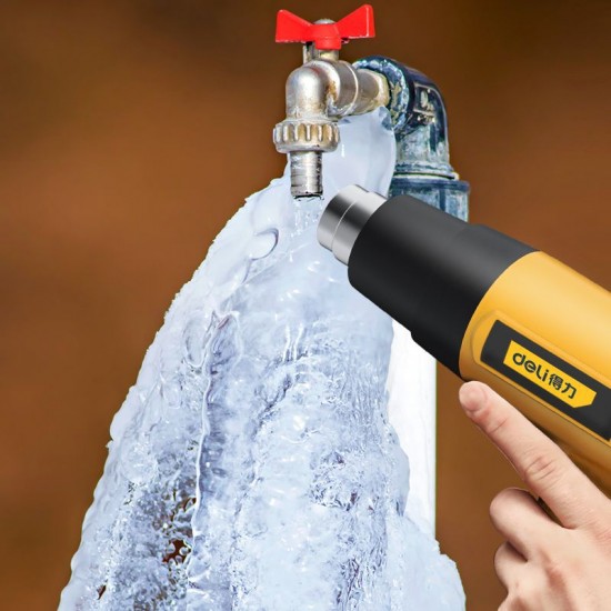 Deli Tool Stepless Temperature Regulating Hot Air Gun High Power Industrial Electronic Heat Shrinkage Film Maintenance Adhesive Plastic Welding Gun