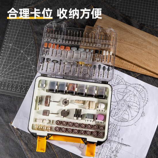 Deli 357 pieces of direct grinding electric grinder carving machine accessories set, jade polishing and cutting root carving accessories