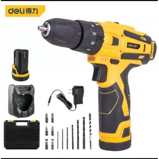 Deli Tool Lithium Electric Drill Lithium Electric Variable Speed Electric Screwdriver Charging Impact Gun Drill Multifunctional Impact Drill