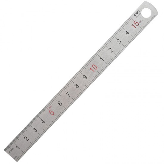 Deli stainless steel ruler, ruler, metal ruler, 15cm20cm30cm graduated ruler, steel ruler, primary school stationery