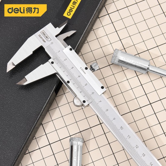 Deli high-precision professional mechanical vernier calipers 0-150mm comply with national standard DL9215