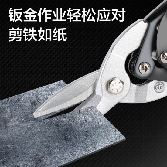 Deli labor-saving straight nose aviation scissors, iron sheet scissors, 10 inch DL20030Z