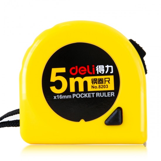 Deli 8203 steel tape measure 5m tape measure, carpenter, electrician, hydraulic engineer, automatic shrinkage tape measure, stationery, office supplies