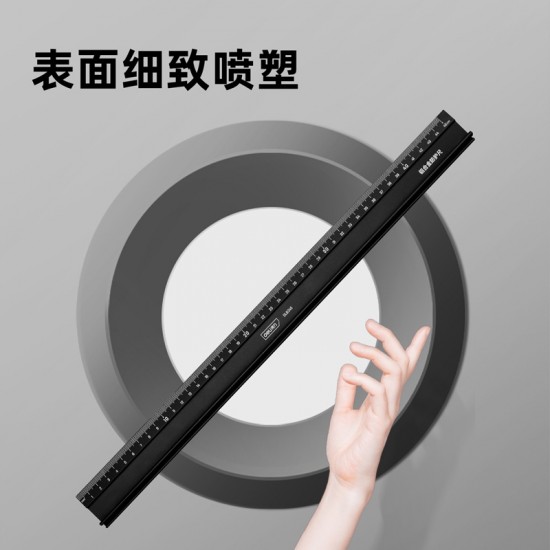 Powerful tool aluminum alloy protective ruler, straight edge, anti cutting guide ruler, high-precision anti slip 30cm art advertising ruler