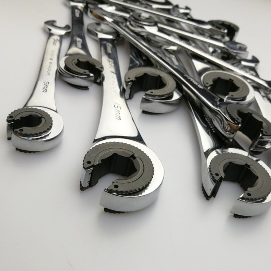 Multifunctional adjustable open end oil pipe ratchet wrench, ring wrench, universal quick open end gear wrench Multifunctional adjustable open end oil pipe ratchet wrench, ring wrench, universal quick open end gear wrench