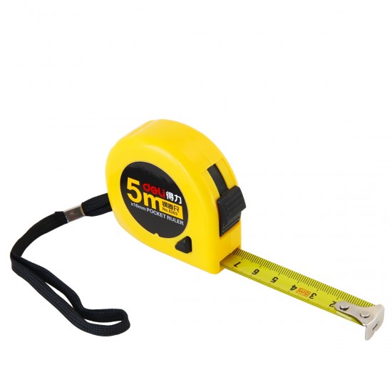 Deli 8203 steel tape measure 5m tape measure, carpenter, electrician, hydraulic engineer, automatic shrinkage tape measure, stationery, office supplies