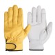 Qiangye labor protection gloves, sheepskin, soft, wear-resistant, breathable, anti slip, and anti stab outdoor work leather gloves factory wholesale
