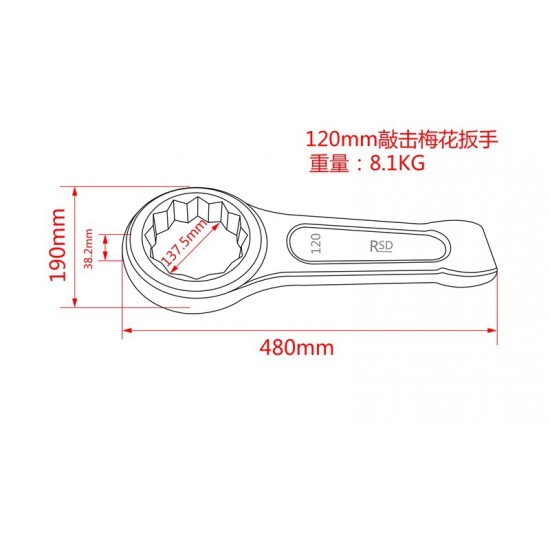 Heavy duty tapping ring wrench, large screw mechanical wrench, excavator maintenance wrench, ring wrench Heavy duty tapping ring wrench, large screw mechanical wrench, excavator maintenance wrench, ring wrench