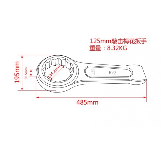 Heavy duty tapping ring wrench, large screw mechanical wrench, excavator maintenance wrench, ring wrench Heavy duty tapping ring wrench, large screw mechanical wrench, excavator maintenance wrench, ring wrench