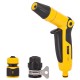 Deli Portable High Pressure Cleaning Water Gun, Copper Gun Head, Car Wash, Watering, Sprinkler Rinse, 8 Water Spray Modes for Outer Walls