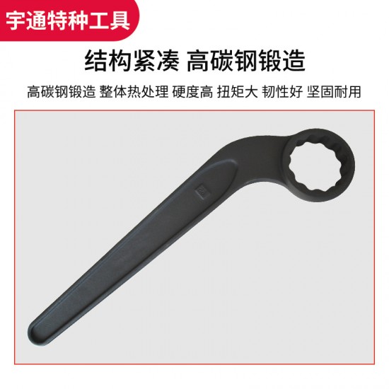 Customized slugging ring wrench, forged bent handle slugging wrench, ring wrench, manual slugging wrench