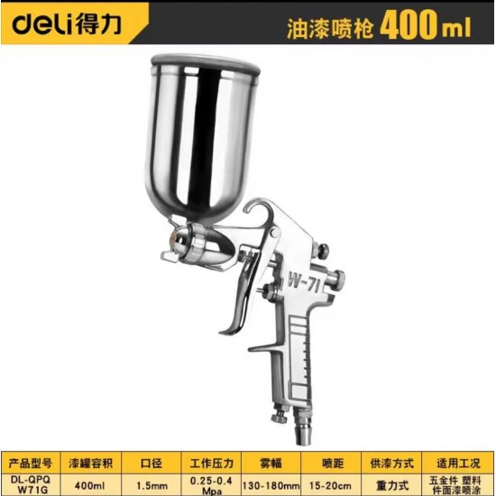 Deli Tool Paint Spray Gun Pneumatic Paint Spray Gun Household Automotive Sheet Metal Coatings Emulsion Paint Special Type Spray Bottle