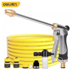 Deli Portable High Pressure Cleaning Water Gun, Copper Gun Head, Car Wash, Watering, Sprinkler Rinse, 8 Water Spray Modes for Outer Walls