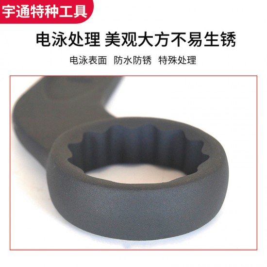 Customized slugging ring wrench, forged bent handle slugging wrench, ring wrench, manual slugging wrench