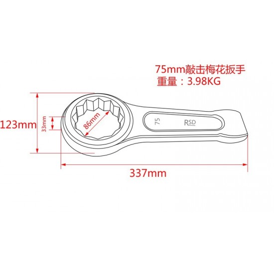 Heavy duty tapping ring wrench, large screw mechanical wrench, excavator maintenance wrench, ring wrench Heavy duty tapping ring wrench, large screw mechanical wrench, excavator maintenance wrench, ring wrench