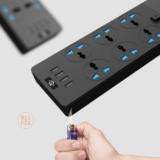 6-position plug with cable Amazon 230V British standard socket with switch, multi hole plug board, USB plug for household wholesale