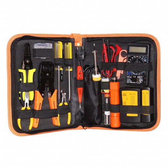 POSO P15 16 in 1 network maintenance tool combination set, electric pen, line measuring instrument, electric chrome iron mesh pliers POSO P15 16 in 1 network maintenance tool combination set, electric pen, line measuring instrument, electric chrome iron mesh pliers