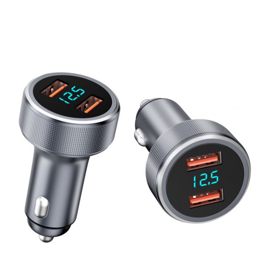Intelligent Digital Display Car Super Fast Charger Apple Phone One to Two USB Cigarette Lighter with Metal Charging Head Intelligent Digital Display Car Super Fast Charger Apple Phone One to Two USB Cigarette Lighter with Metal Charging Head