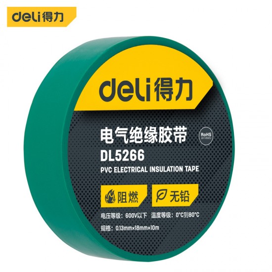 Deli Electrical Insulation Tape Multicolor Wire Tape PVC Waterproof, Flame retardant, and Wear Resistant DL5261/2/3/4/5/6B Deli Electrical Insulation Tape Multicolor Wire Tape PVC Waterproof, Flame retardant, and Wear Resistant DL5261/2/3/4/5/6B