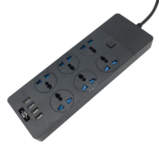 6-position plug with cable Amazon 230V British standard socket with switch, multi hole plug board, USB plug for household wholesale