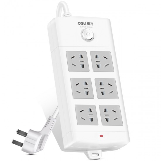 Deli 18207 anti electric shock cable tray safety socket, 10 meter cable plug board, wiring board, and power supply Deli 18207 anti electric shock cable tray safety socket, 10 meter cable plug board, wiring board, and power supply