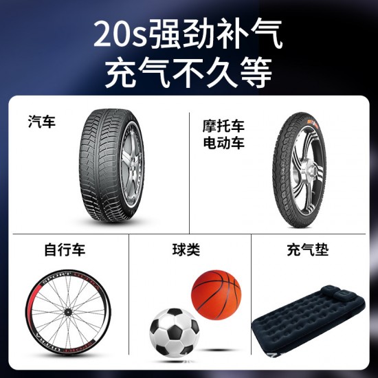 Cross border Car Inflation Pump Small Wireless Car Inflation Treasure Portable Digital Display Inflation Pump Tire Electric Inflation Pump