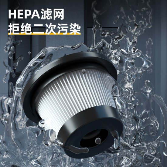 Deli car mounted vacuum cleaner, wireless charging for car use, household handheld small car, high-power suction mini