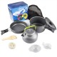 Outdoor kettle aluminum material portable camping set pot tea pot outdoor tea pot set pot equipment DS-308 set pot Outdoor kettle aluminum material portable camping set pot tea pot outdoor tea pot set pot equipment DS-308 set pot