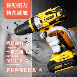 Deli Tool Lithium Electric Drill Lithium Electric Variable Speed Electric Screwdriver Charging Impact Gun Drill Multifunctional Impact Drill