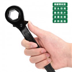 Tuosen Hardware Tool Scaffolder Quick Wrench Multifunctional Double headed Bidirectional Four Way Hexagonal Socket Ratchet Wrench