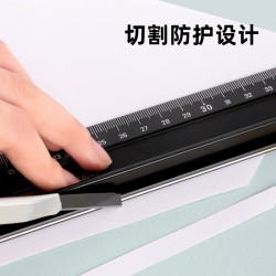 Powerful tool aluminum alloy protective ruler, straight edge, anti cutting guide ruler, high-precision anti slip 30cm art advertising ruler