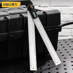 Deli/Deli stainless steel digital display angle measuring instrument Stainless steel woodworking ruler angle measuring instrument