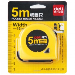 Deli 8203 steel tape measure 5m tape measure, carpenter, electrician, hydraulic engineer, automatic shrinkage tape measure, stationery, office supplies