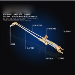 Qingdao Guoqiang Injection Type Stainless Steel Cutting Torch 2 Series All Copper Extended Liquefied Gas Cutting Gun Stainless Steel Welding and Cutting Handle