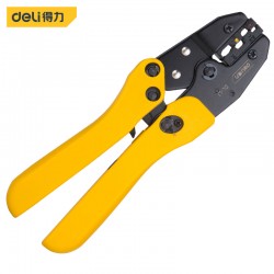 Deli Tool Cold Pressing Pliers Electrician Insulation Terminal Wiring Pliers Quick Ratchet Wire Pressing Pliers Multifunctional Wiring Pliers