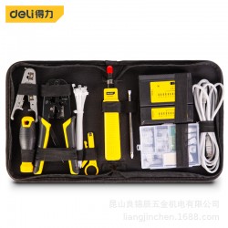 Deli Tool 8/10 piece multifunctional network crimping clamp measuring instrument wiring bag set DL380008 10